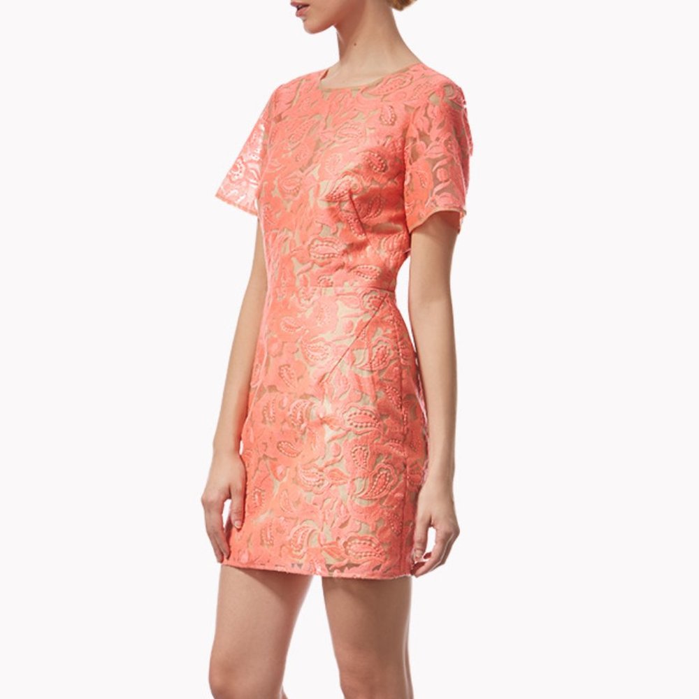 Veronica Beard Floral Embroidered Lace Shift Dress